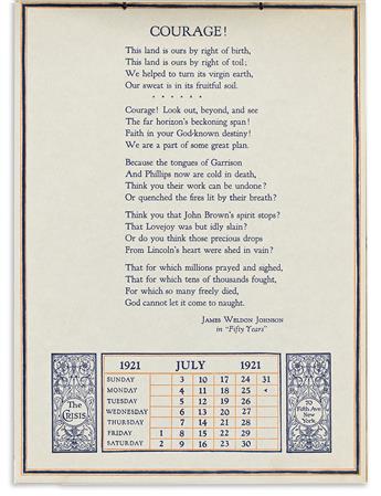 (CIVIL RIGHTS.) The Crisis Calendar for 1921.